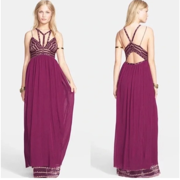 FREE PEOPLE Dahlia Combo Sacred Geometry Maxi Dress (8) - Picture 1 of 4